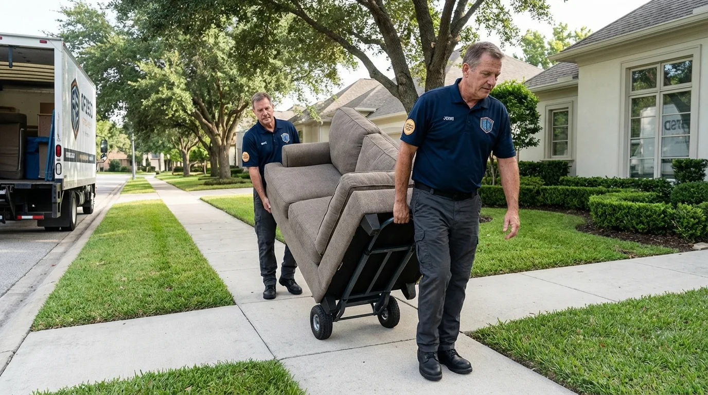 Local residential moving crew loading furniture in Lillington, NC